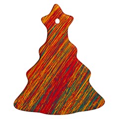 Orange Van Gogh pattern Christmas Tree Ornament (2 Sides)