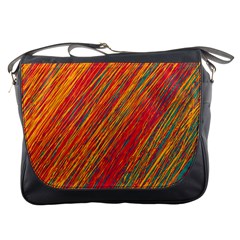 Orange Van Gogh pattern Messenger Bags