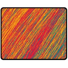 Orange Van Gogh pattern Double Sided Fleece Blanket (Medium) 