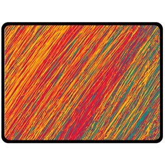 Orange Van Gogh pattern Double Sided Fleece Blanket (Large) 