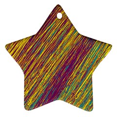 Yellow, purple and green Van Gogh pattern Ornament (Star) 