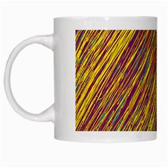 Yellow, purple and green Van Gogh pattern White Mugs