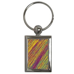 Yellow, purple and green Van Gogh pattern Key Chains (Rectangle) 