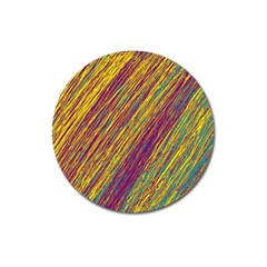 Yellow, purple and green Van Gogh pattern Magnet 3  (Round)