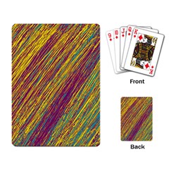 Yellow, purple and green Van Gogh pattern Playing Card