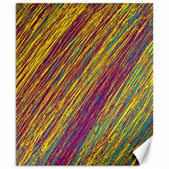 Yellow, purple and green Van Gogh pattern Canvas 8  x 10 