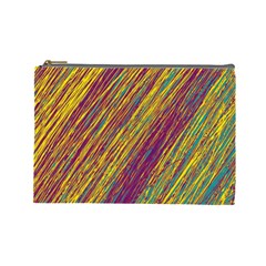 Yellow, purple and green Van Gogh pattern Cosmetic Bag (Large) 