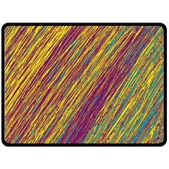 Yellow, purple and green Van Gogh pattern Fleece Blanket (Large) 