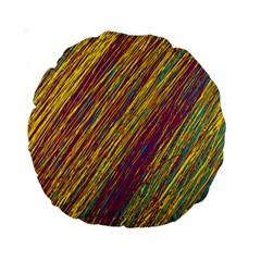 Yellow, purple and green Van Gogh pattern Standard 15  Premium Round Cushions