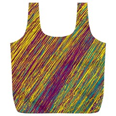 Yellow, purple and green Van Gogh pattern Full Print Recycle Bags (L) 