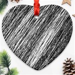 Black and White decorative pattern Ornament (Heart)  Front