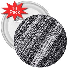 Black and White decorative pattern 3  Buttons (10 pack) 