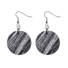 Black And White Decorative Pattern Mini Button Earrings by Valentinaart