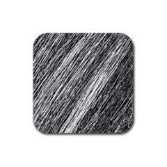 Black and White decorative pattern Rubber Coaster (Square) 