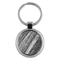 Black and White decorative pattern Key Chains (Round) 