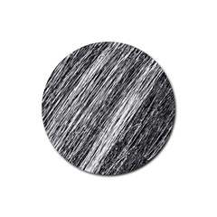 Black and White decorative pattern Rubber Coaster (Round) 