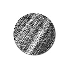 Black And White Decorative Pattern Magnet 3  (round) by Valentinaart