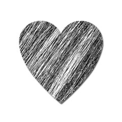 Black and White decorative pattern Heart Magnet