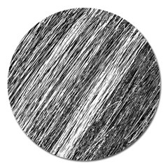 Black and White decorative pattern Magnet 5  (Round)