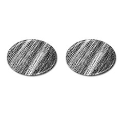 Black and White decorative pattern Cufflinks (Oval)