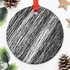 Black and White decorative pattern Round Ornament (Two Sides) 