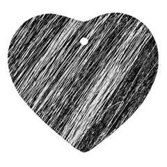 Black and White decorative pattern Heart Ornament (2 Sides)