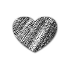 Black and White decorative pattern Rubber Coaster (Heart) 