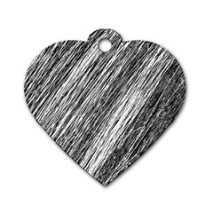 Black And White Decorative Pattern Dog Tag Heart (two Sides) by Valentinaart