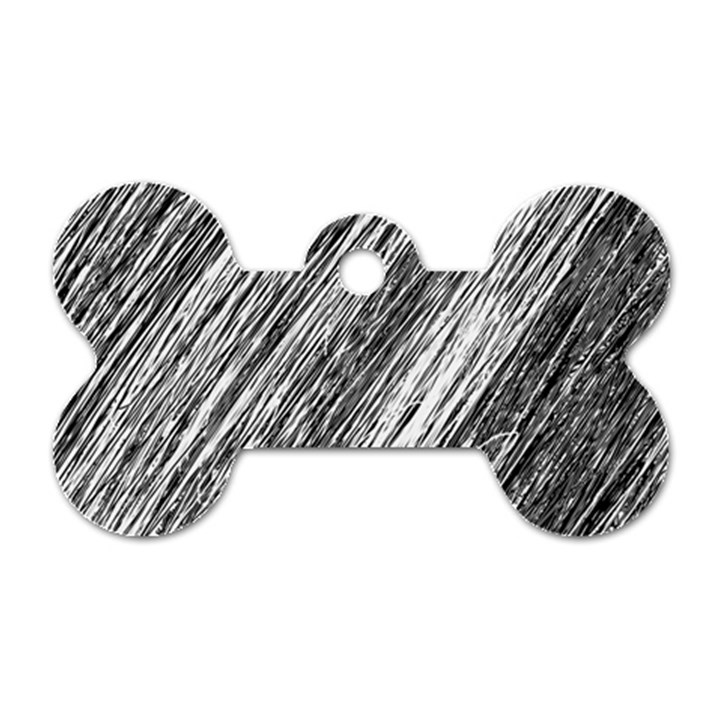 Black and White decorative pattern Dog Tag Bone (Two Sides)