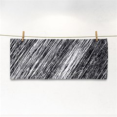 Black and White decorative pattern Hand Towel