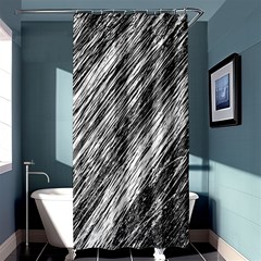 Black and White decorative pattern Shower Curtain 36  x 72  (Stall) 