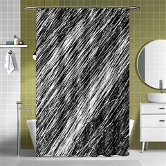 Black and White decorative pattern Shower Curtain 48  x 72  (Small) 