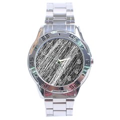 Black and White decorative pattern Stainless Steel Analogue Watch