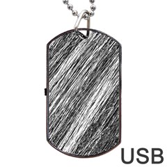 Black and White decorative pattern Dog Tag USB Flash (One Side)