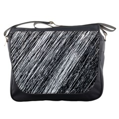 Black and White decorative pattern Messenger Bags