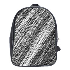 Black and White decorative pattern School Bags (XL) 