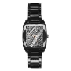 Black and White decorative pattern Stainless Steel Barrel Watch