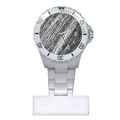 Black and White decorative pattern Plastic Nurses Watch