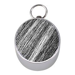 Black and White decorative pattern Mini Silver Compasses