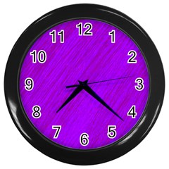 Purple Pattern Wall Clocks (black)