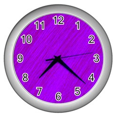 Purple Pattern Wall Clocks (silver) 