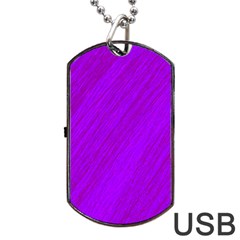 Purple Pattern Dog Tag Usb Flash (two Sides)  by Valentinaart