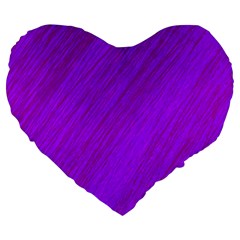 Purple Pattern Large 19  Premium Heart Shape Cushions