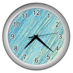 Light Blue Pattern Wall Clocks (silver) 