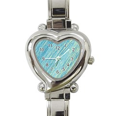 Light Blue Pattern Heart Italian Charm Watch