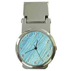 Light Blue Pattern Money Clip Watches