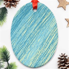 Light Blue Pattern Oval Ornament (two Sides)