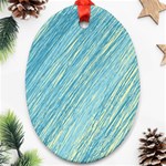 Light blue pattern Oval Ornament (Two Sides) Back