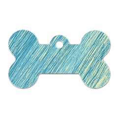 Light Blue Pattern Dog Tag Bone (two Sides)