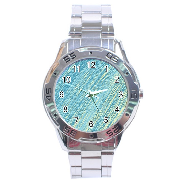 Light blue pattern Stainless Steel Analogue Watch